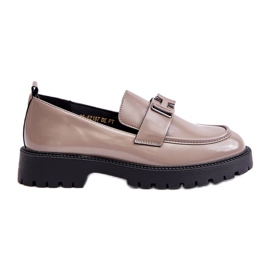 Vinceza Lacked Women's Slaafers 62187 Beige-Grau