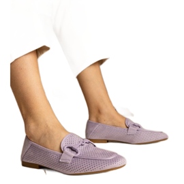 Violet Women's Openwork Sladers mit einer Verzierung lila