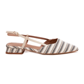 Frauen Ballerinas mit spitzen Nasen mit zarten beige Absätzen