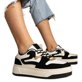 Schwarze Turnschuhe Frauensport -Sneaker