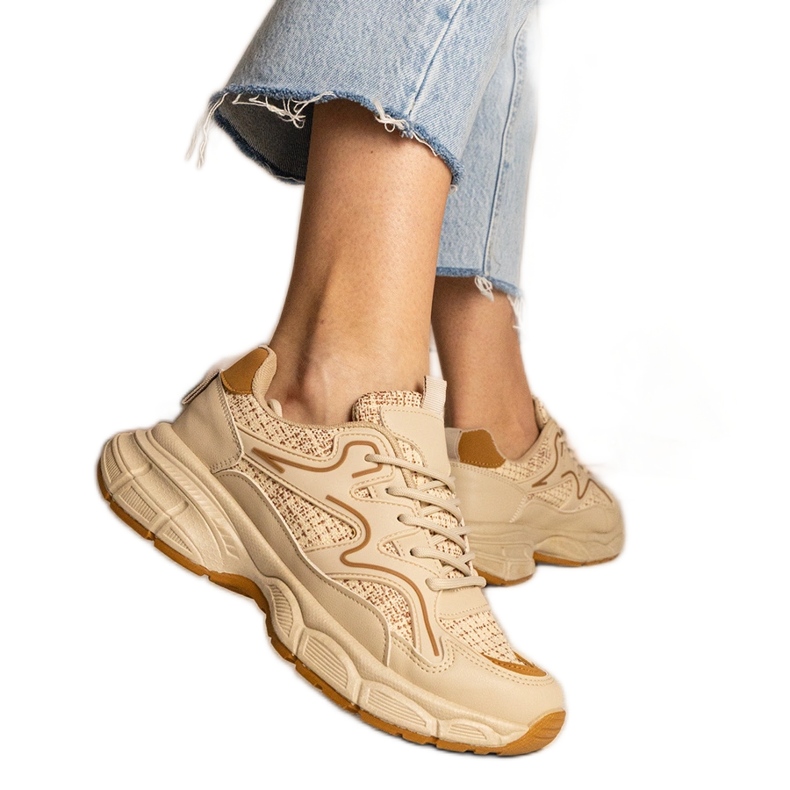 Beige Frauensport -Sneaker
