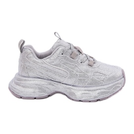 Frauen -Sneaker mit silbernen Zirkonen dekoriert