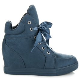 Ideal Shoes Warme Wildledersneaker blau