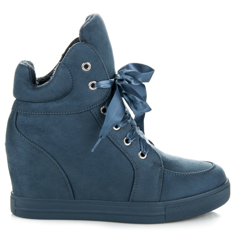 Ideal Shoes Warme Wildledersneaker blau