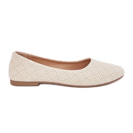 Flat Women's Ballerinas mit goldenem Glitzer