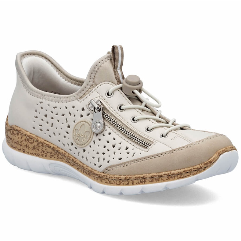 Frauenschuhe eingesetzt bequem beige Rieker N42V3-60