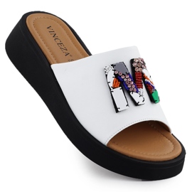 Weiße Hausschuhe von Frauen Vinceza 66623