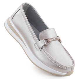 S.Barski Leder-Mokasinschuhe auf der Perlenplattform Pink S. Barski Gr51-598 rosa