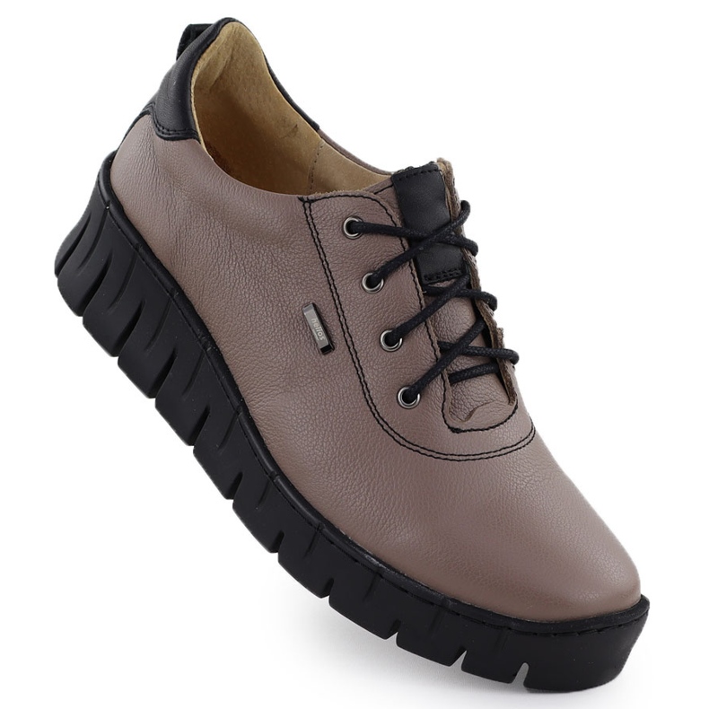Damen -Lederschuhe für Khaki Helios 420 braun