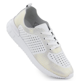 Białe Artiker 56C1036 Openwork Leder Sportschuhe weiß