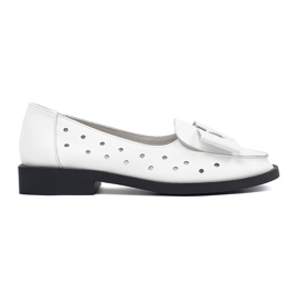 Goodin Weiße Frauenschuhe mit Löchern und Bogen