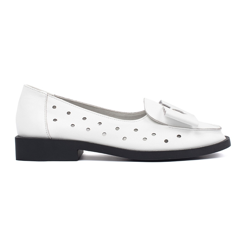Goodin Weiße Frauenschuhe mit Löchern und Bogen