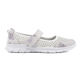 Goodin Weiße Openwork -Leder -Sport -Ballerinas