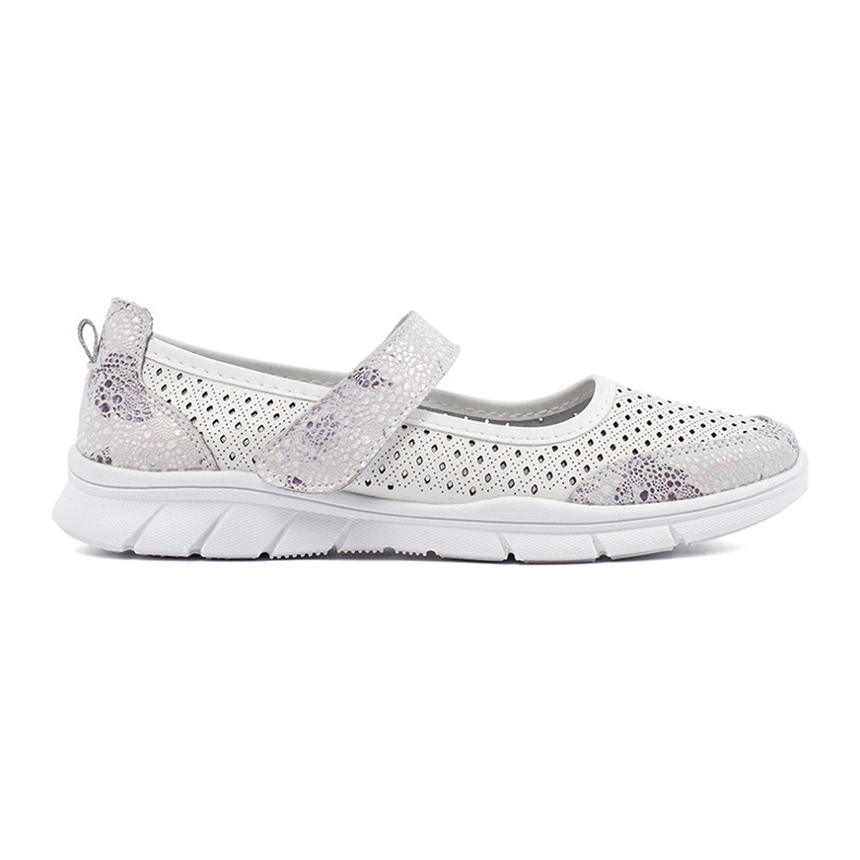 Goodin Weiße Openwork -Leder -Sport -Ballerinas