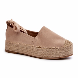 Bellucci Damen-Espadrilles, gebunden auf einer Plattform mit Zopf, beige Tailesse