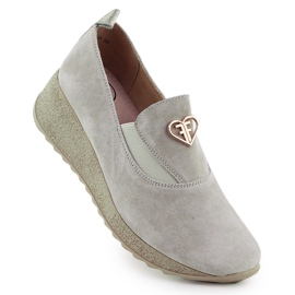 Lederschuhe auf dem Taupe Filippo DP6786 Keil grau