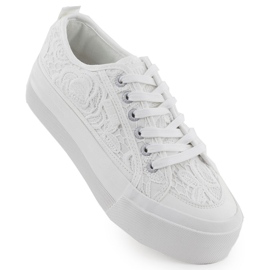 Big Star Low Damen -Sneaker mit Spitze weißer großer Star RR274747