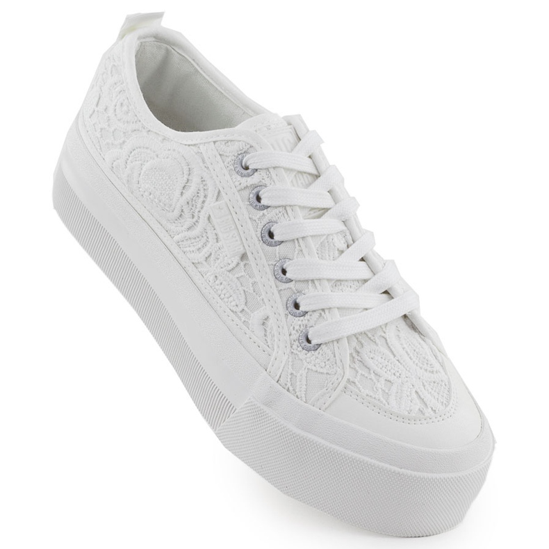 Big Star Low Damen -Sneaker mit Spitze weißer großer Star RR274747