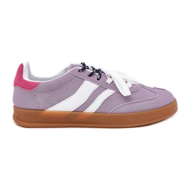 Niedrige Frauen -Turnschuhe mit doppelpurpurer Schnürung lila