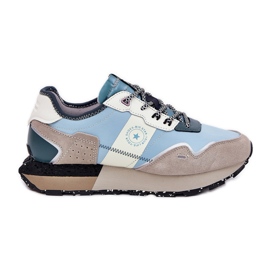 Frauen Wildleder-Turnschuhe Big Star RR274245 Hi-polan-System graublau