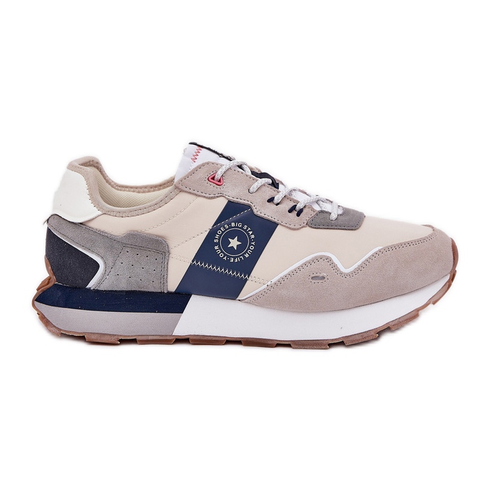 Herren Wildleder-Turnschuhe auf der Big Star RR174471 Hi-Pol-Pole-System-Systemplattform grau