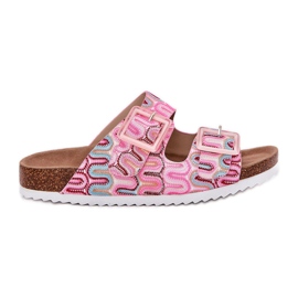 S.Barski Damenflip Flops mit Schnallen und Glitzer S. Barski RB51-006 Pink rosa