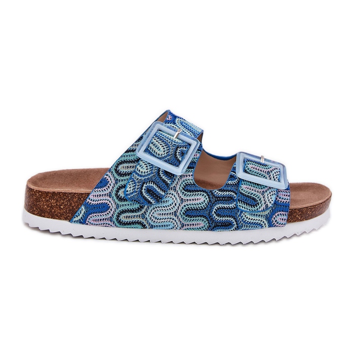 S.Barski Damenflip Flops mit Schnallen und Glitzer S. Barski RB51-006 Blau