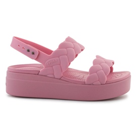 Crocs Brooklyn gewebte niedrige Keil 209977-6xx Sandalen rosa