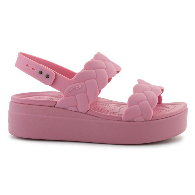 Crocs Brooklyn gewebte niedrige Keil 209977-6xx Sandalen rosa