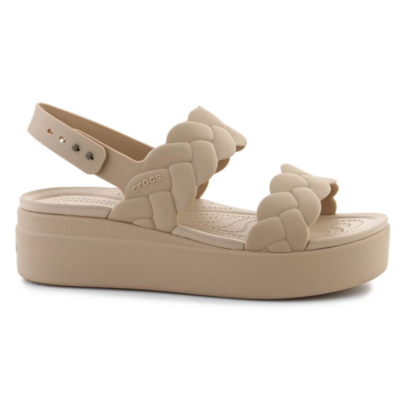Crocs Sandals Brooklyn gewebte niedrige Keil 209977-212 beige
