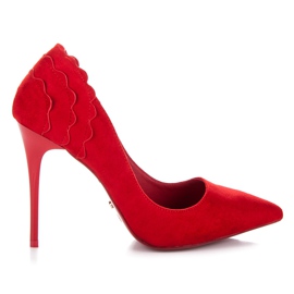 Seastar Wildleder High Heels mit Rüschen rot