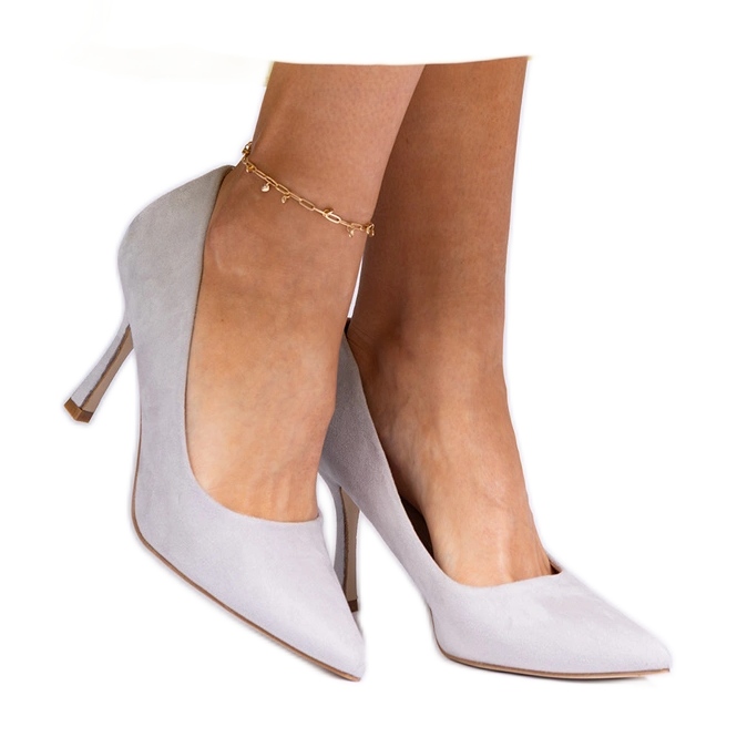 Grey Classic Pumps auf der Ferse von Ekozamsz grau