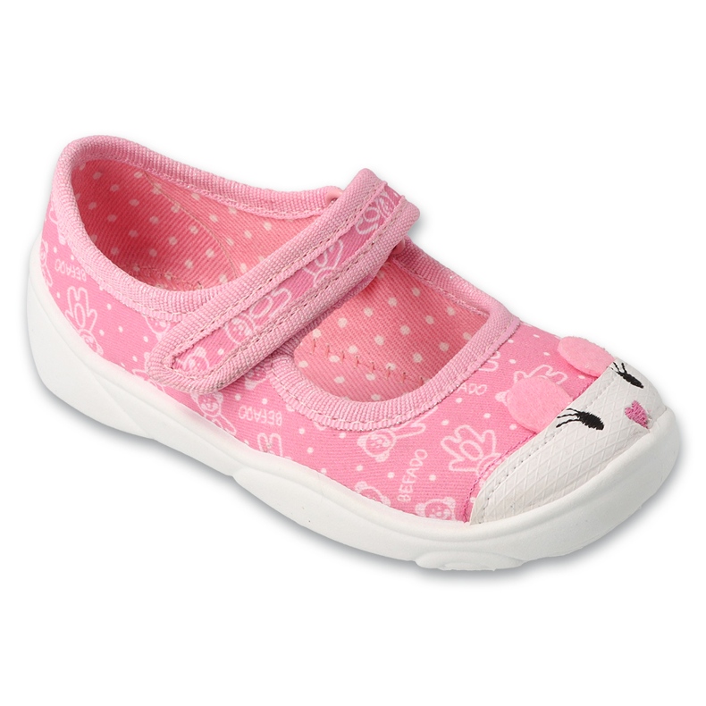 Befado Pink Children's Pantoffeln 209p041 mit Ösen rosa