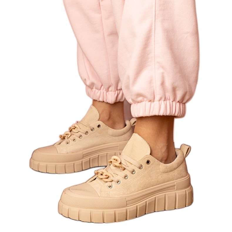Beige Frauensport -Sneaker