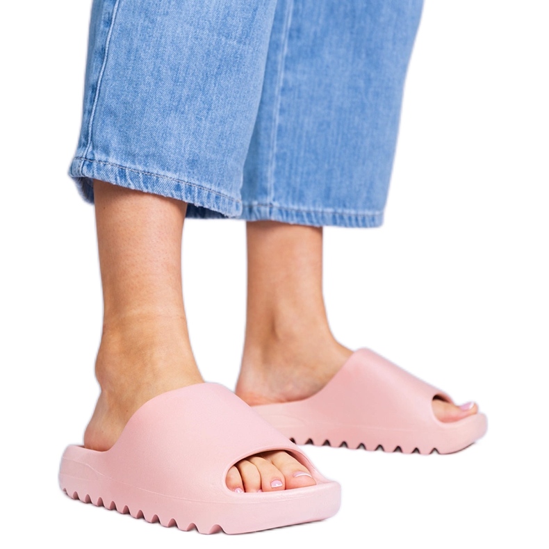 Pink Damen Gummi Flip Flops rosa
