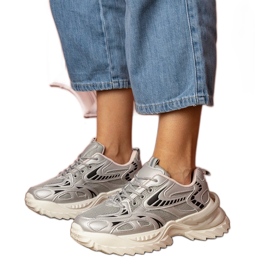 Silbersport -Turnschuhe auf einer stilvollen Sohle