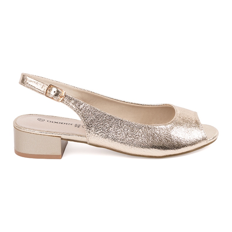 Goodin Goldene Sandalen mit niedrigem Kopf