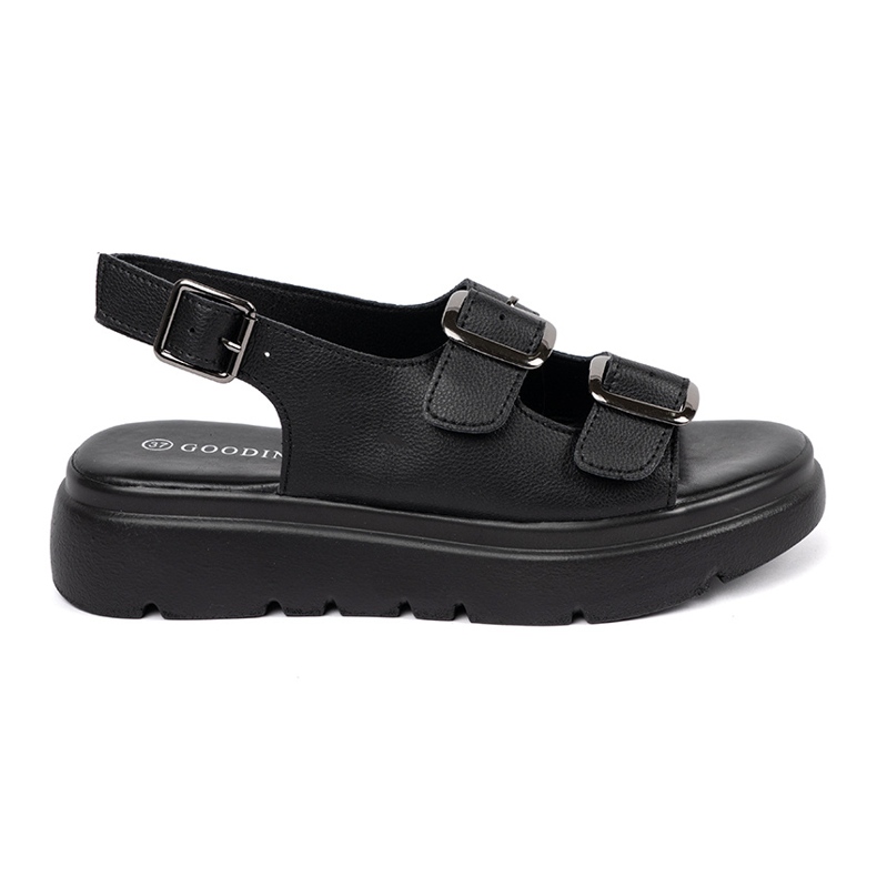 Goodin Schwarze klassische Sandalen auf der Plattform
