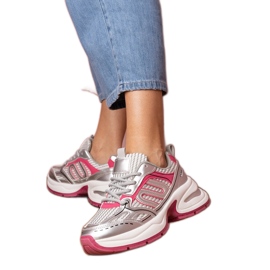 Silber-Roge-Frauensport-Sneaker rosa