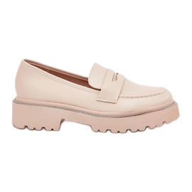 Frauen -Öko -Leder -Slipper mit Zirkonen Beige