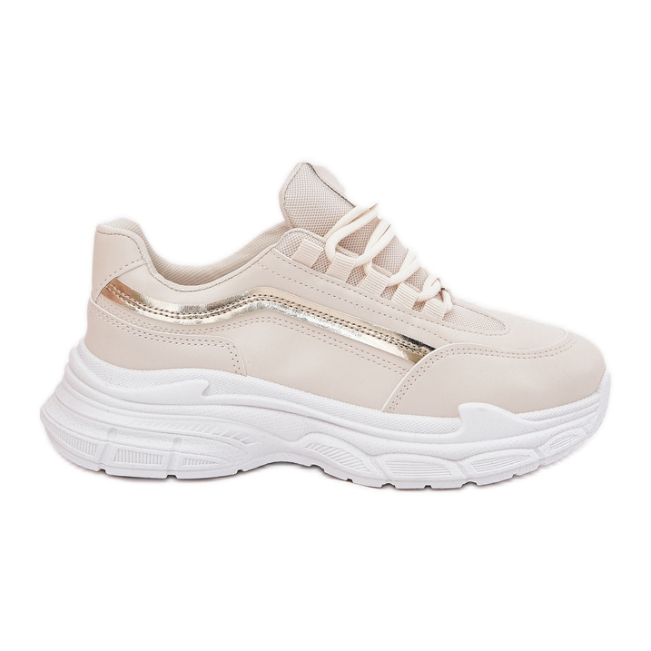 Sneakers Damen -Sportschuhe auf einer dicken beige Sohle