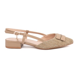 Goodin Taupe Sandalen mit offener Ferse beige