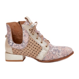 Lederstiefel Maciejka-Stiefel 05541-04 Beige-Gold