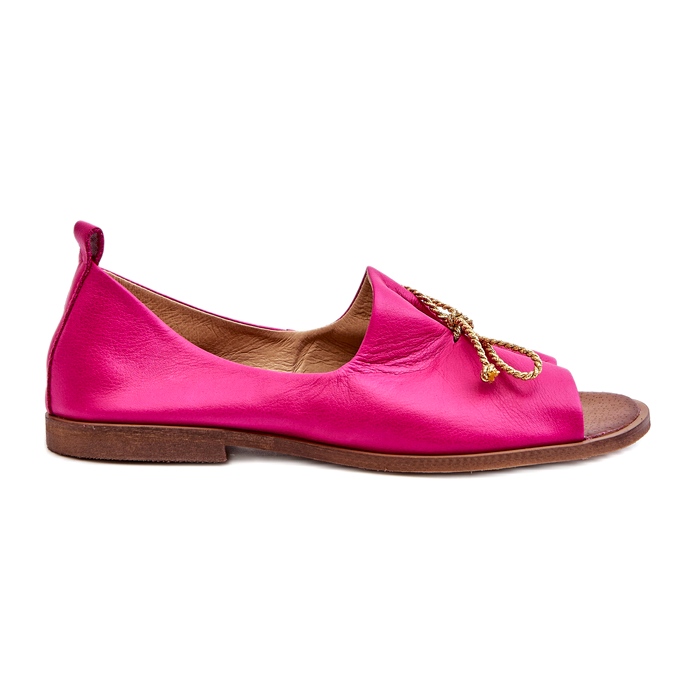Zazoo 2660 Damen-Ballerinas aus Leder, Fuchsia rosa
