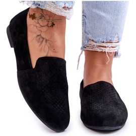 S.Barski Leder Wildlederdeber von Frauen Openwork schwarz schwarz