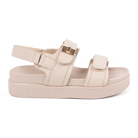 Goodin Beige elegante Sandalen auf der Plattform
