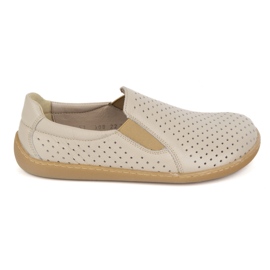 Barfuß-Leder-Frauenschuhe Pollonus Vanilia 5-130-022 Beige rutschten
