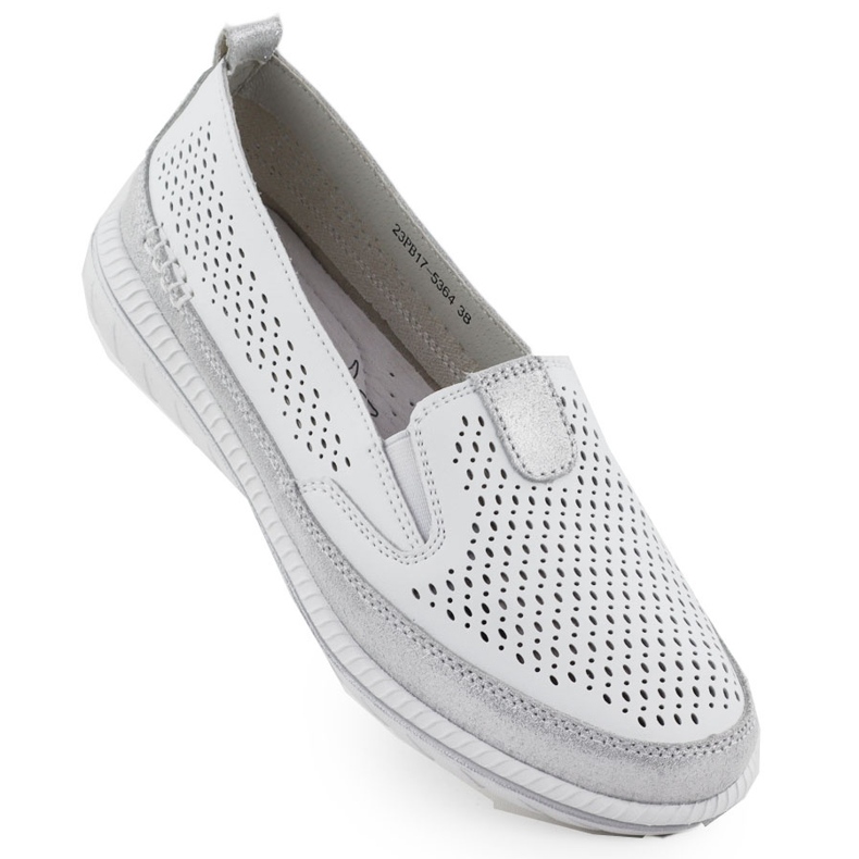 Evento Frauen offene Lederschuhe weiße Event 5634