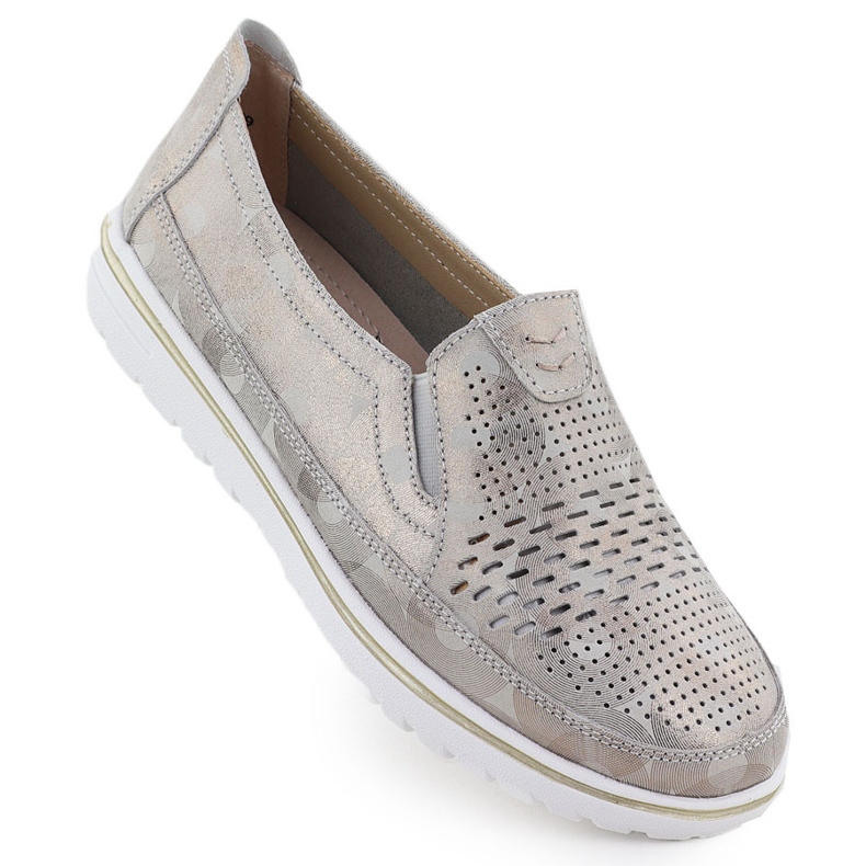 Evento Frauen Lederschuhe Openwork Golden Event 1653