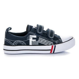 American Club Navy Turnschuhe mit Klettverschluss blau
